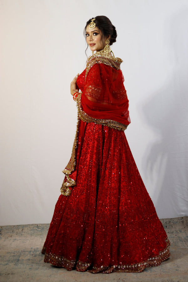 Red Bridal Lehenga Set