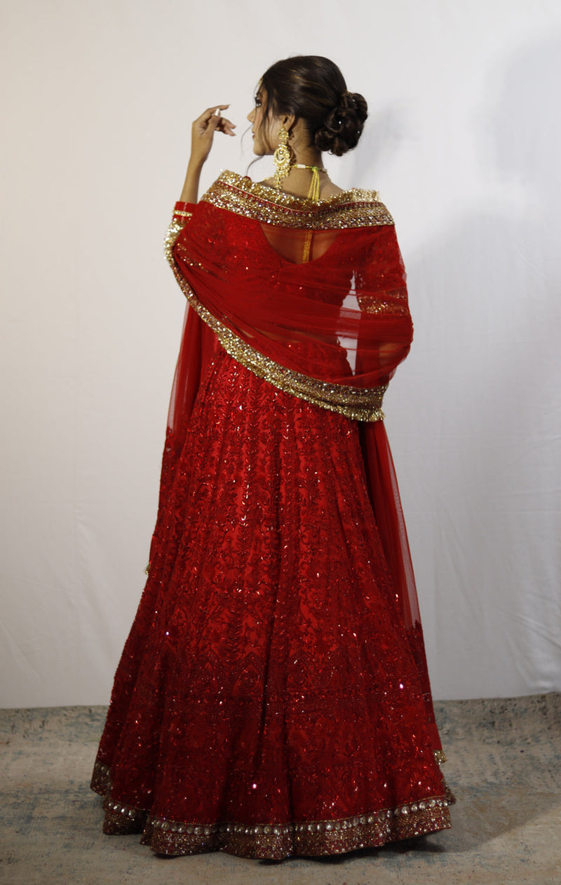 Red Bridal Lehenga Set