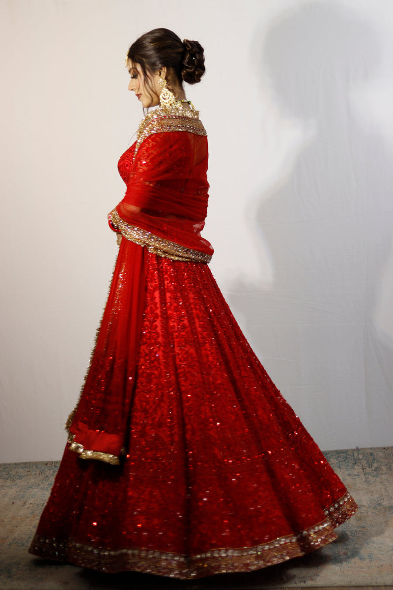 Red Bridal Lehenga Set