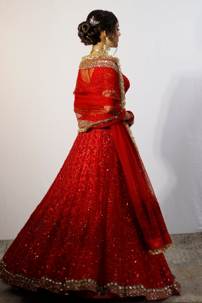 Red Bridal Lehenga Set