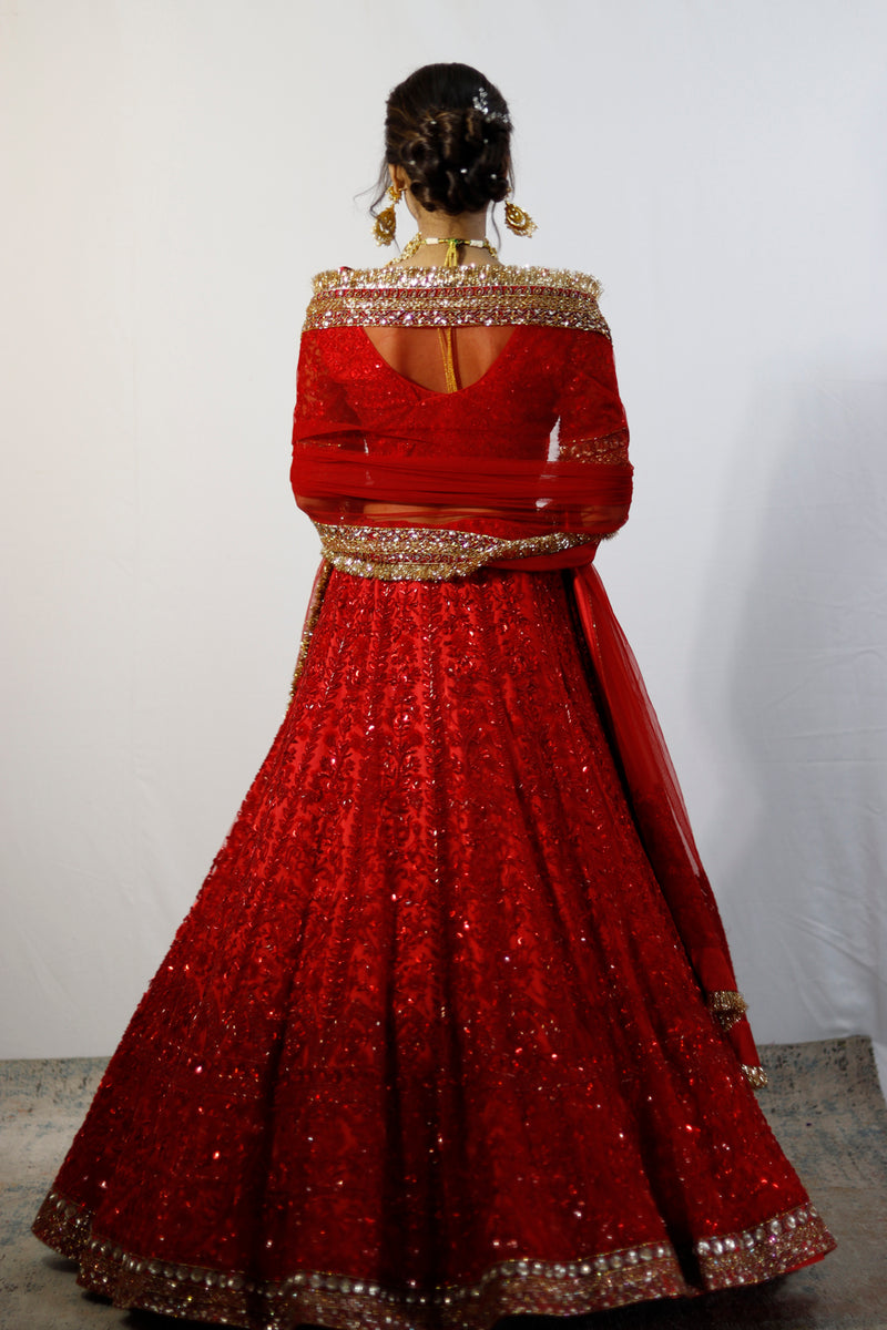 Red Bridal Lehenga Set