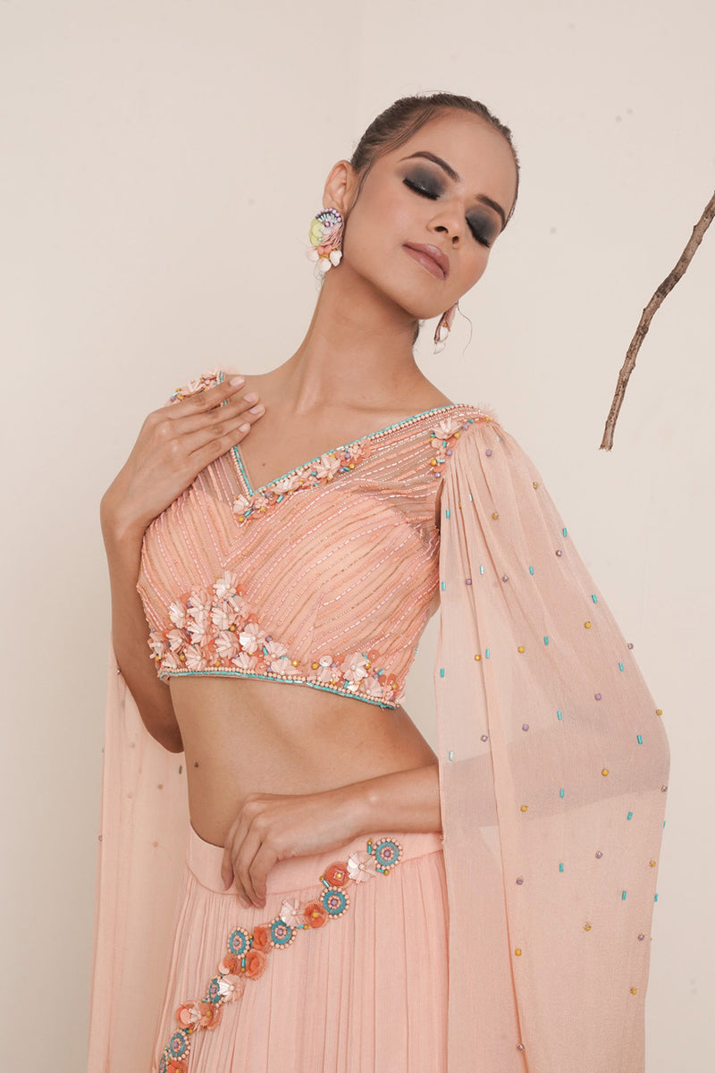 Peach Lehenga