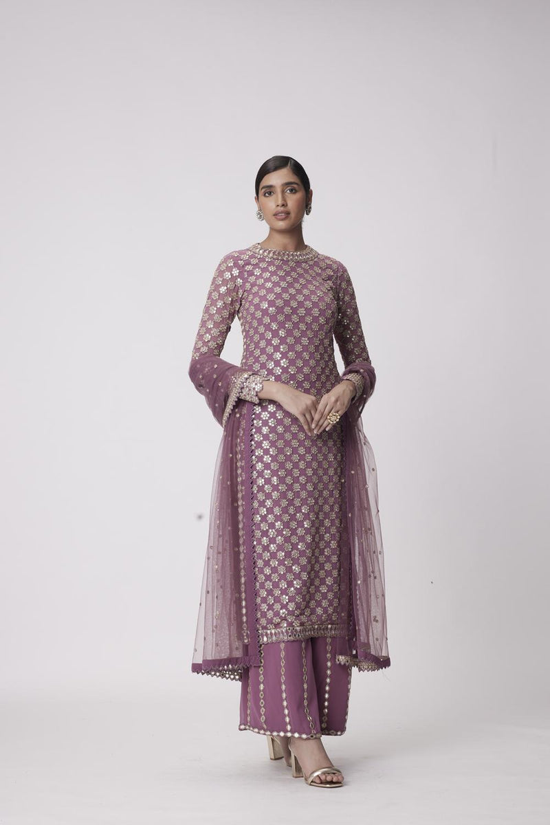 Mud  Mauve Straight Kurta Set