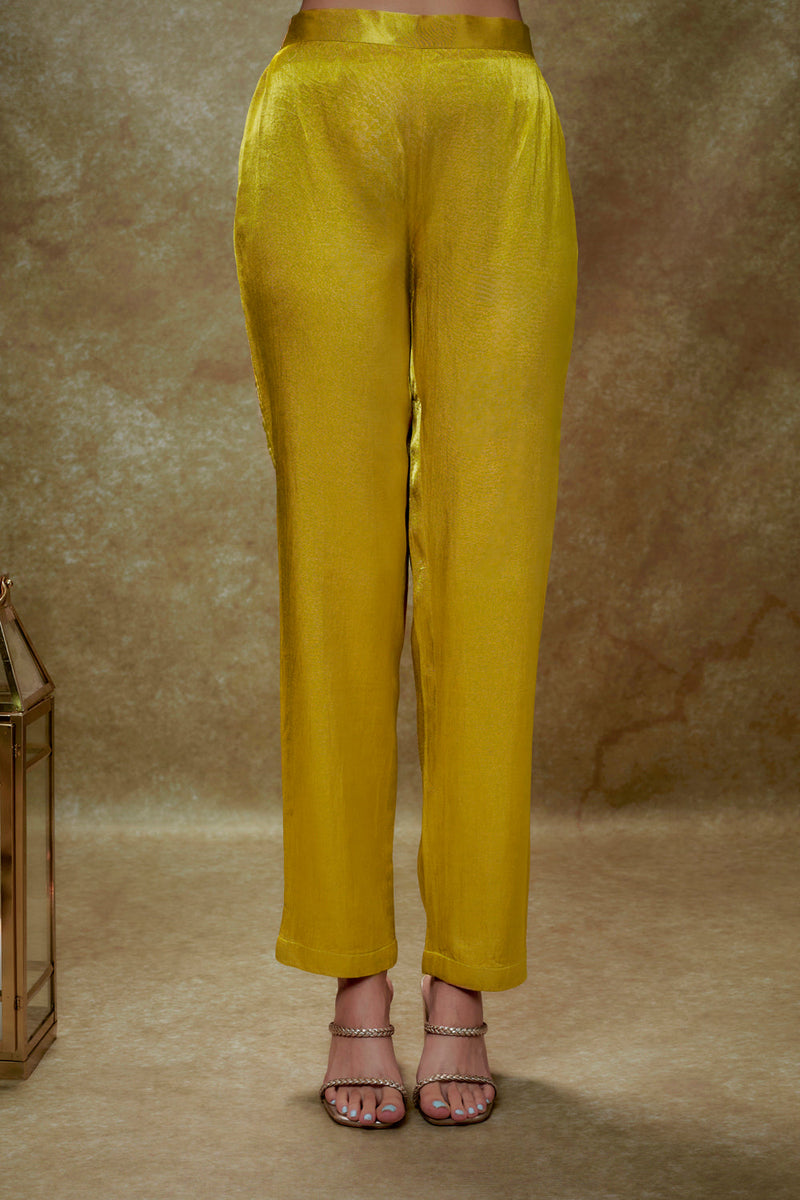 Haldi & Gold Sequin Kurta Pants Set