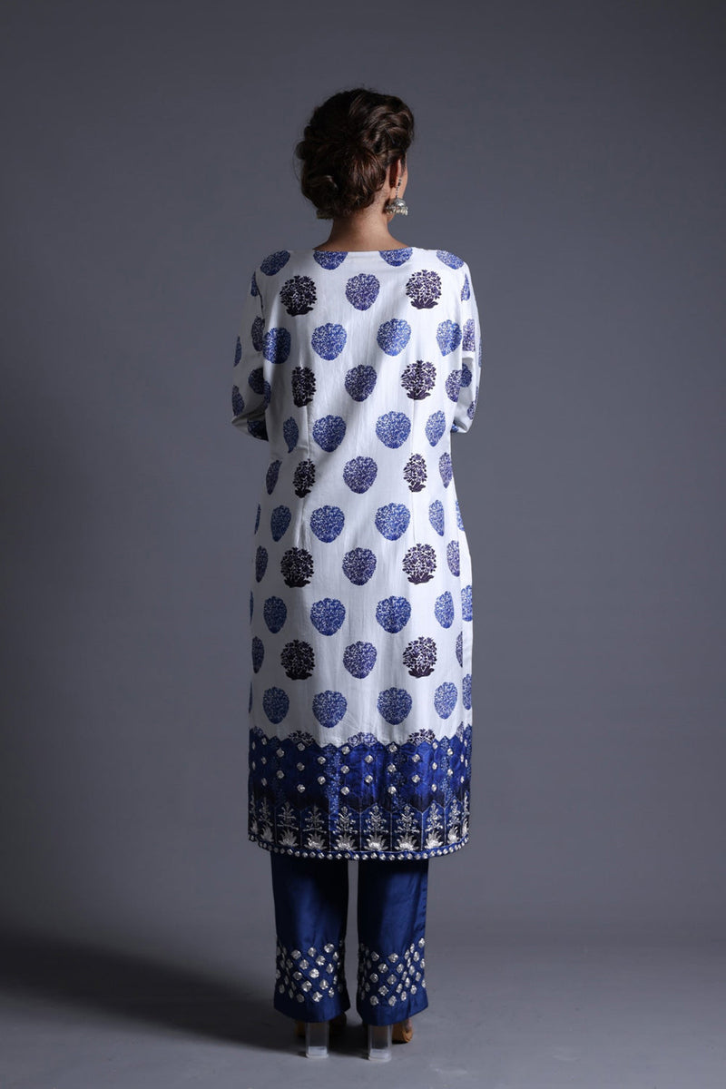 Hand Embroidered Kurta With Pant And Dupatta