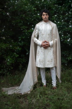 Wisteria White Sherwani Set