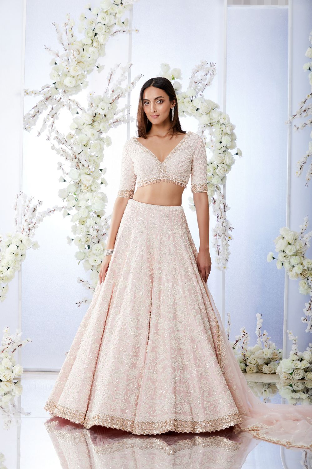 Pastel Floral Lehenga – House Of Tanvi Reddy