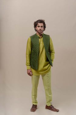 GREEN BUNDI-KURTA SET