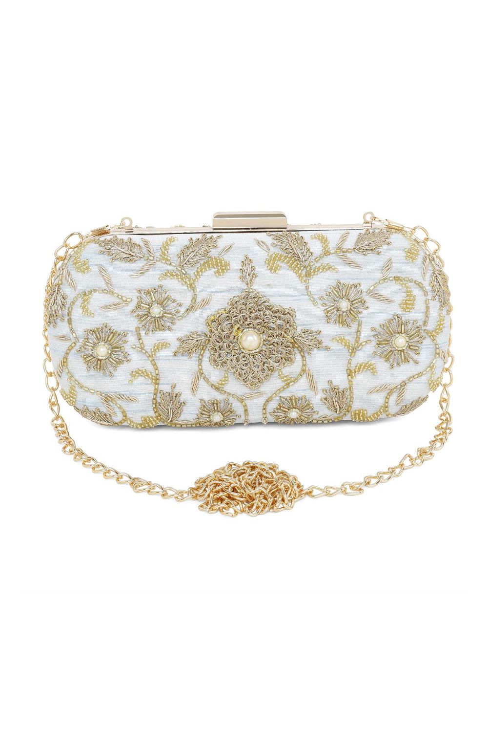 Ice blue clutch online bag