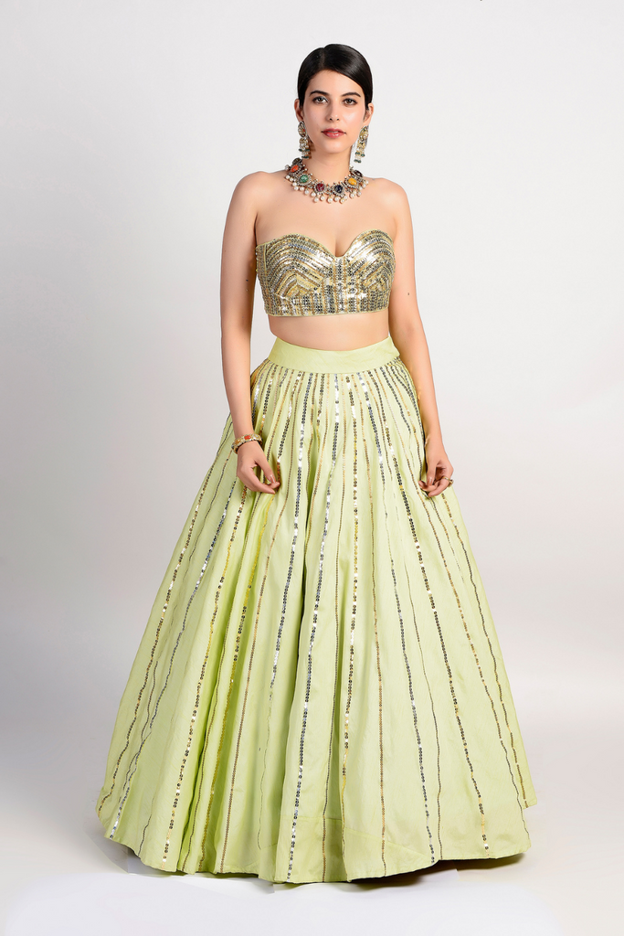 Kanya London Lehenga drape set in jewel blue | ASOS