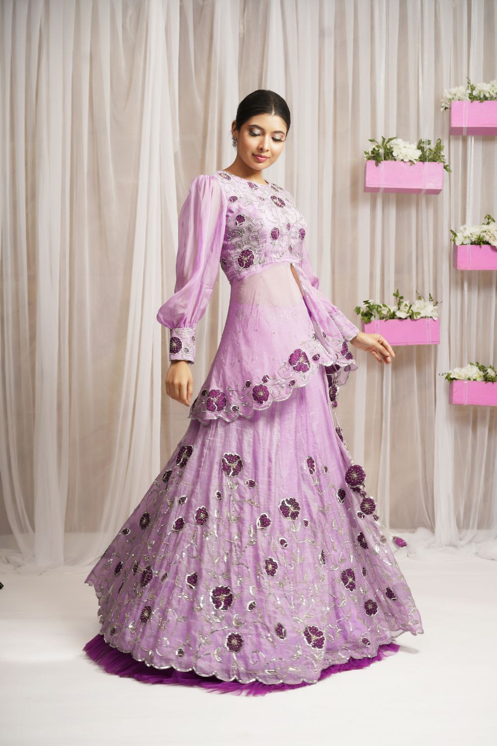 Peplum shirt with lehnga hotsell