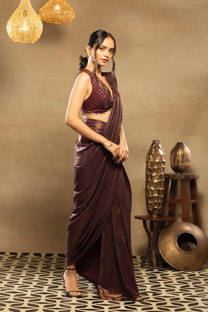 ALIA DRAPED SAREE SET