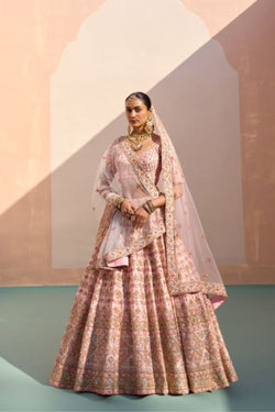 Blush Pink Double Dupatta Lehenga Set