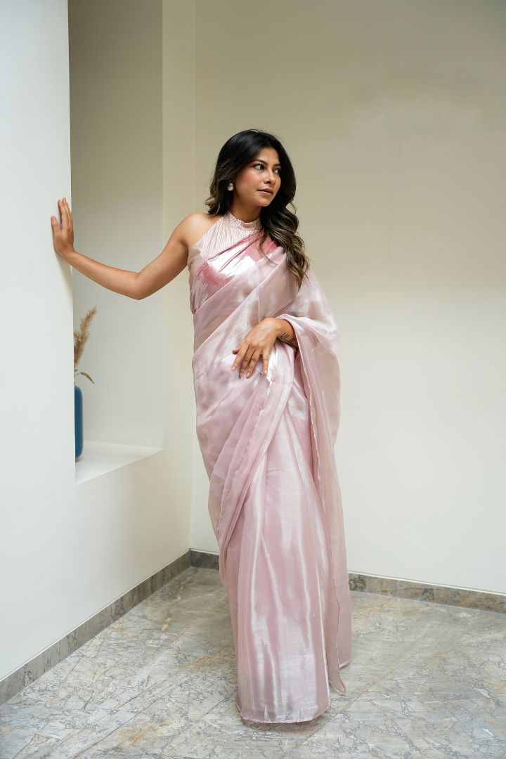 Handwoven Mauve Silk Saree