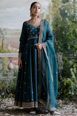 Dark Green Anarkali Set