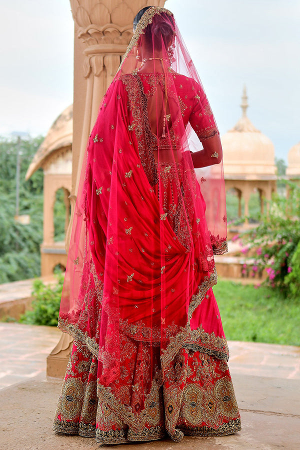 Cherry Pink Bridal Lehenga Set