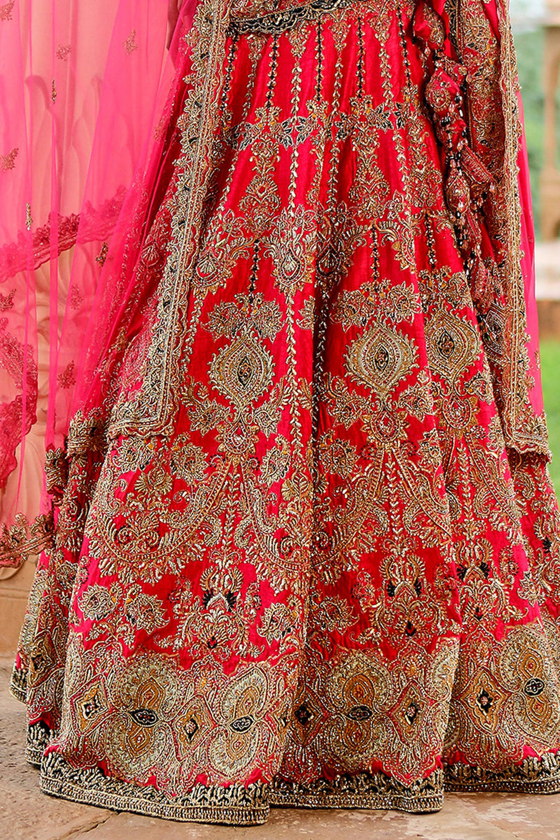 Cherry Pink Bridal Lehenga Set