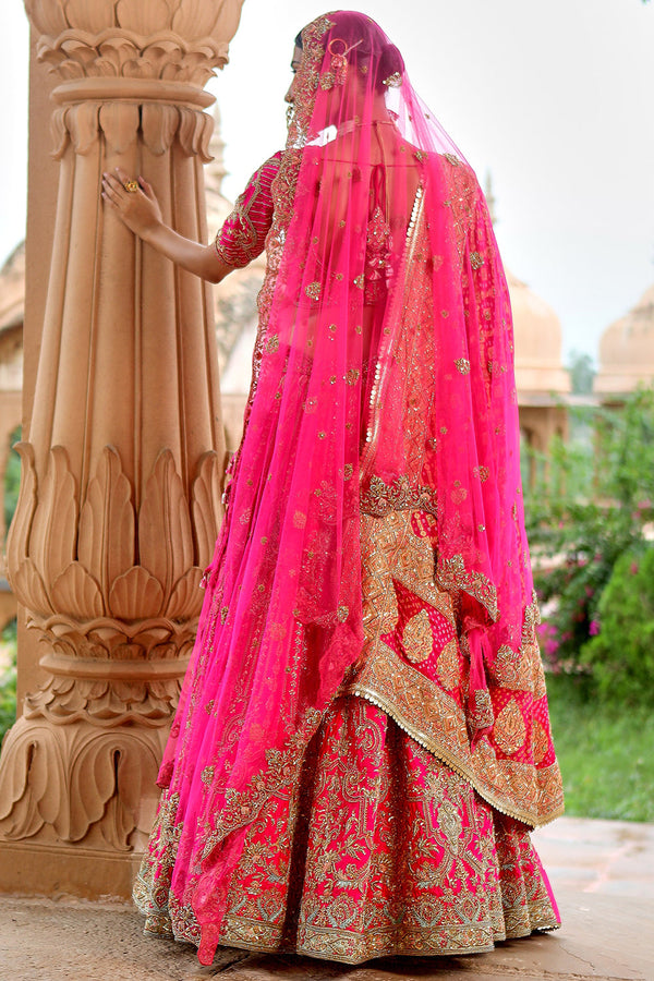 Hot Pink Bridal Lehenga Set