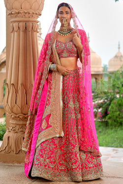 Hot Pink Bridal Lehenga Set