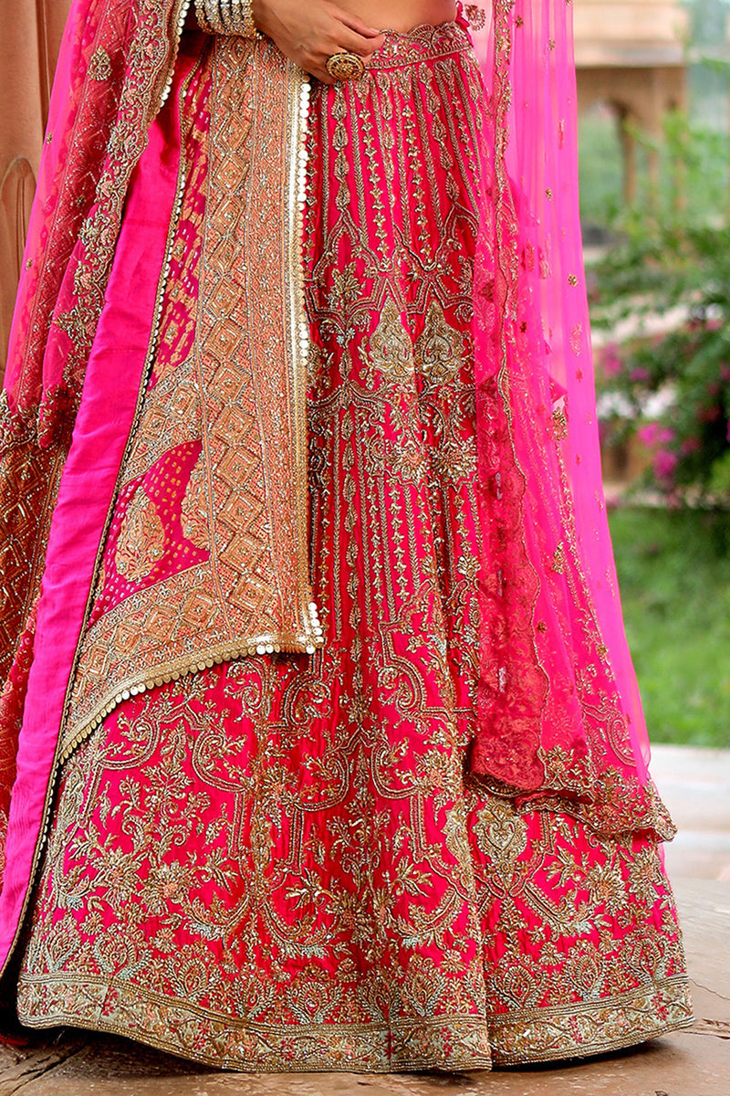 Hot Pink Bridal Lehenga Set