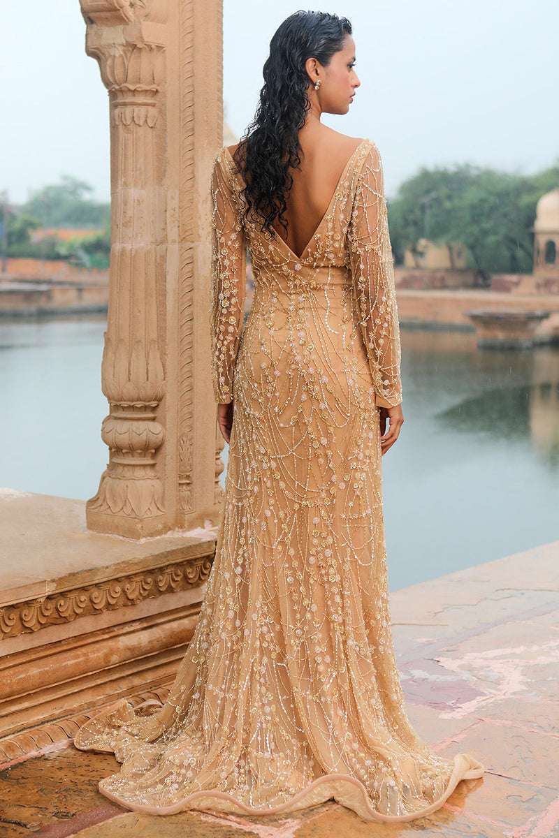 Nude Mermaid Gown