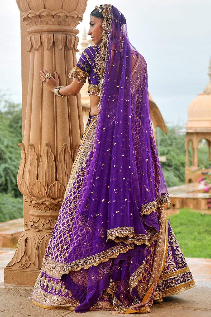 Bridal purple lehenga hotsell