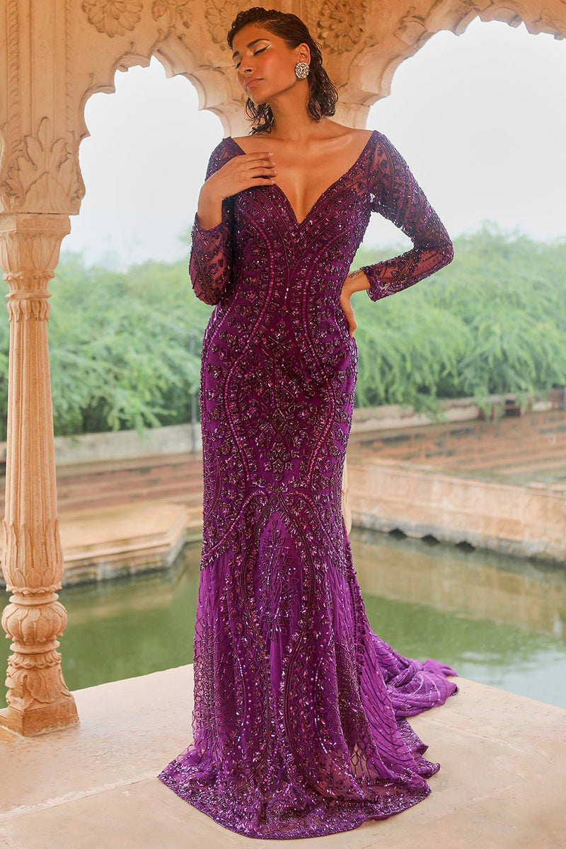 Purple Trail Gown