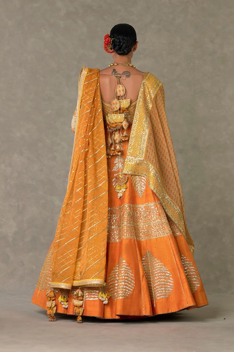 Rust 'Paan-Patti' Lehenga Set