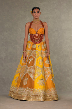 Ochre Neel-Kamal Lehenga