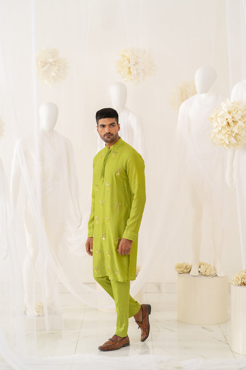 Lime Lustre Kurta Sets