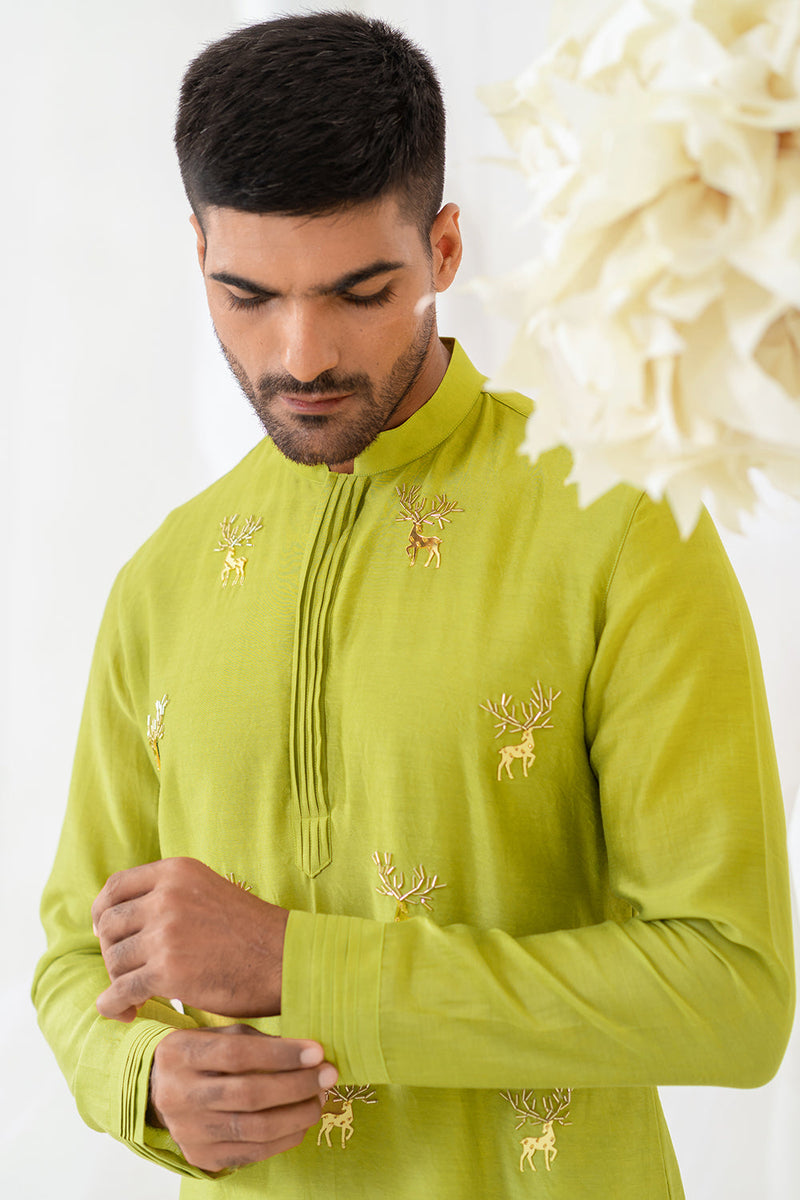 Lime Lustre Kurta Sets