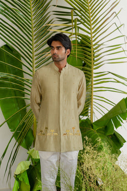 Khaki Heritage Short Kurta Sets