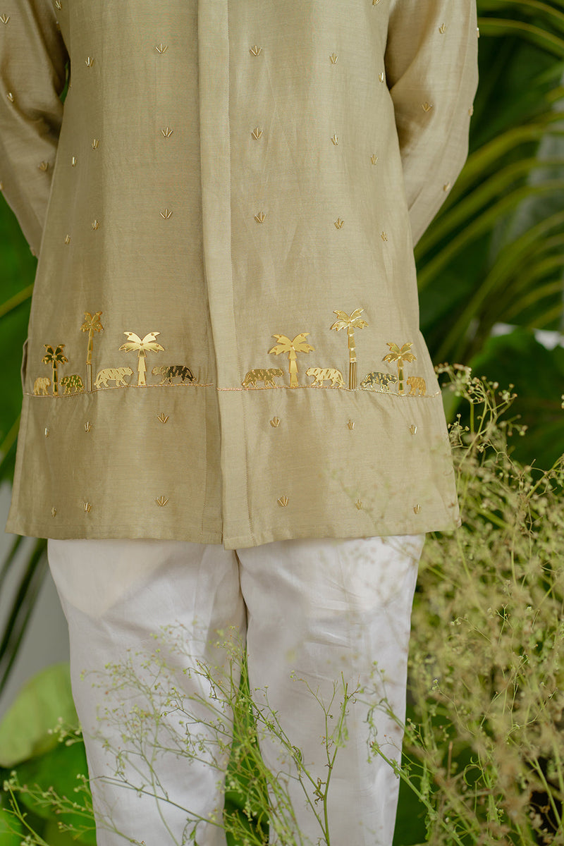 Khaki Heritage Short Kurta Sets