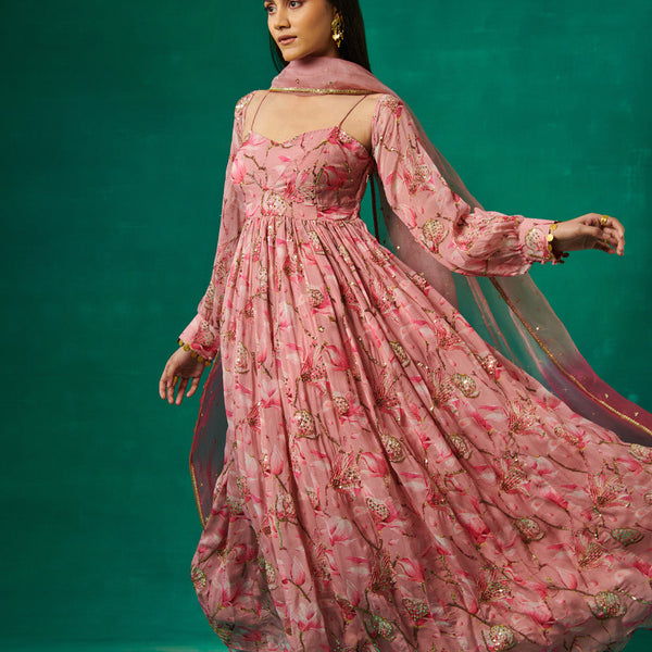 Printed 2024 anarkali gown