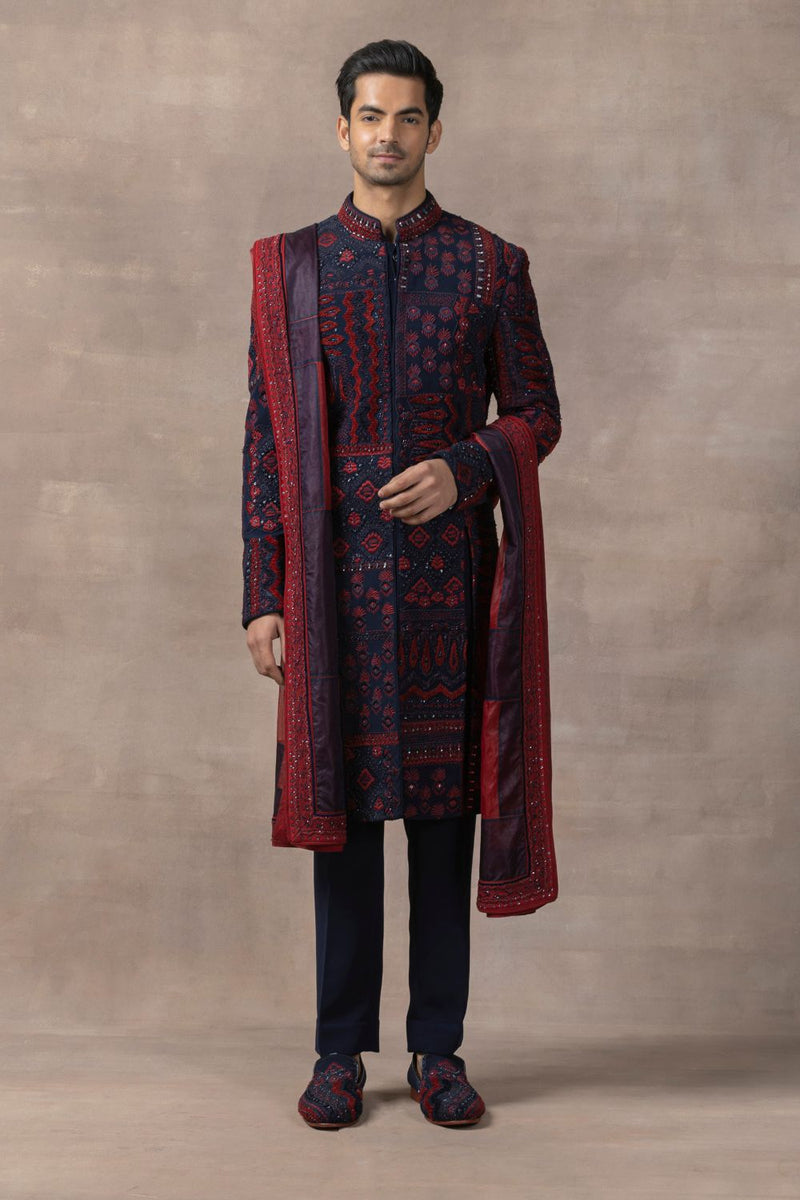 Navy Thread Work Sherwani