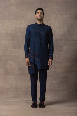 Navy Panel Kurta Set