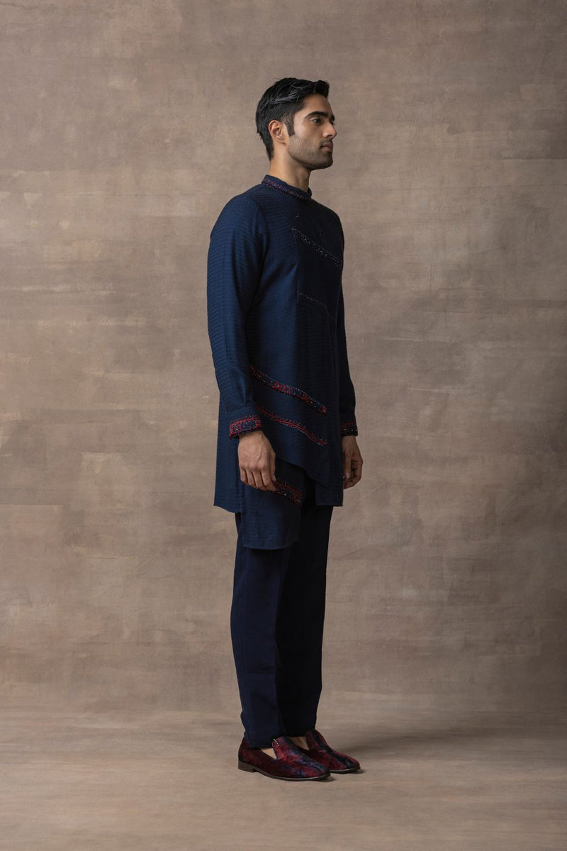 Navy Panel Kurta Set