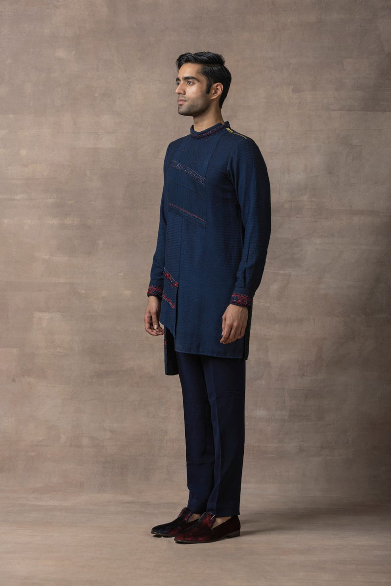 Navy Panel Kurta Set