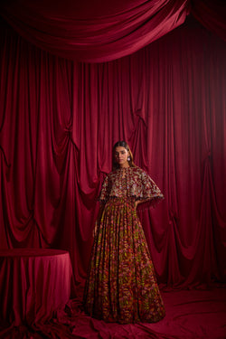 Lakisha Anarkali With Cape