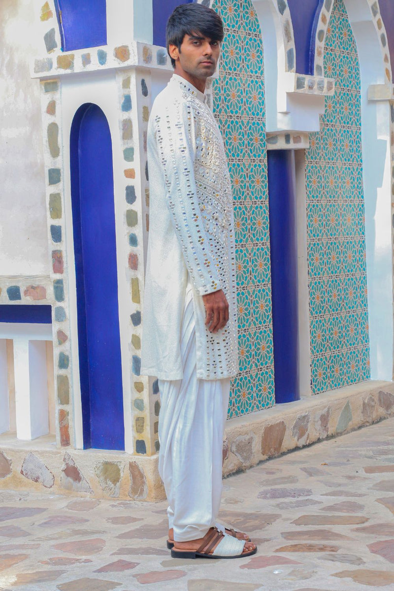 Ivory Mirror Kurta With Salwar